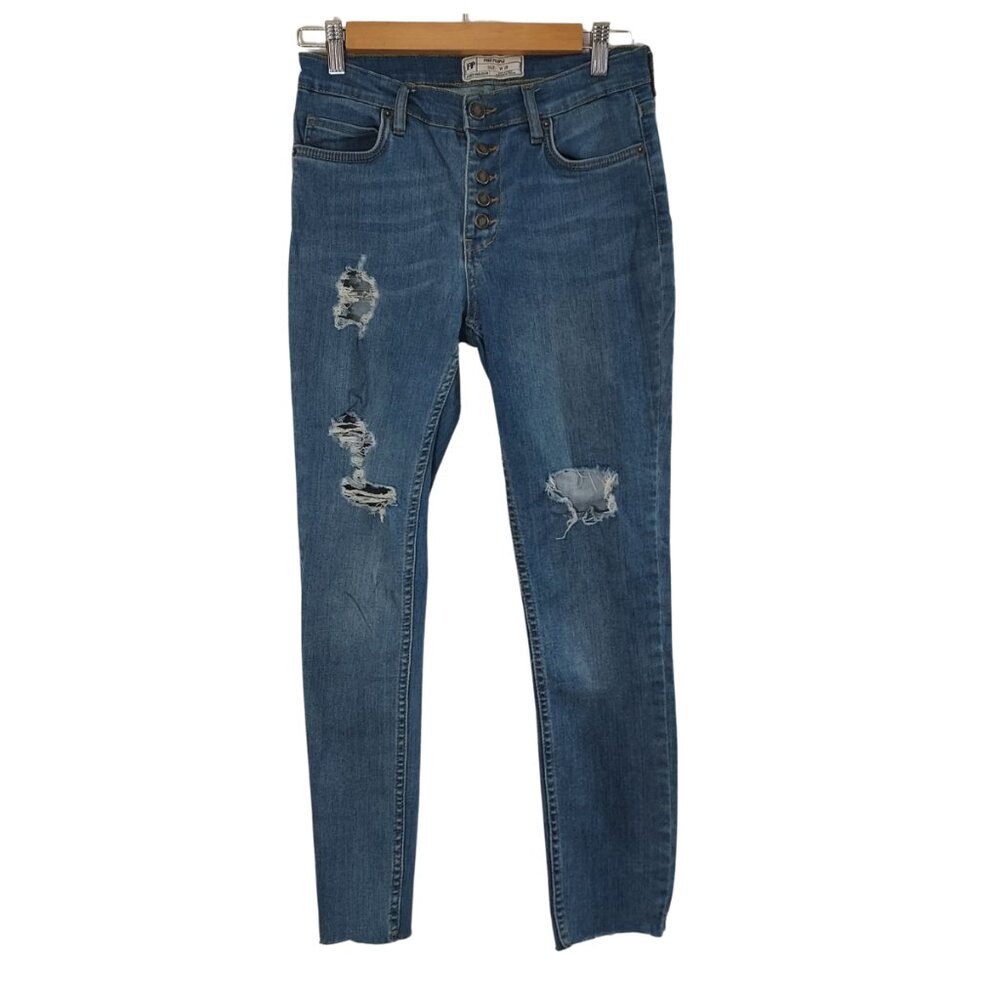 Women’s Free People Jeans 28 W  Raw Hem Button Fly